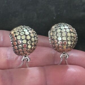 John Hardy 18k Gold/.925 Buddha Belly Huggie Earrings